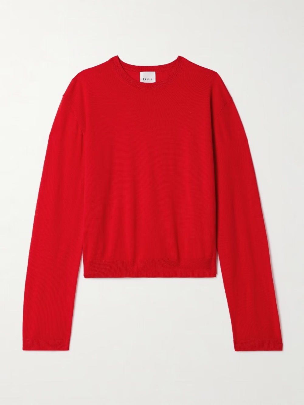 Leset James Merino Wool Crew — Lipstick Red | 100% Merino | Worn Once | Perfect
